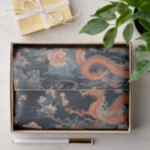 Chinese draak oosterse donkere chinoiserie tissuepapier (Geschenk)