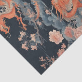 Chinese draak oosterse donkere chinoiserie tissuepapier (Detail)