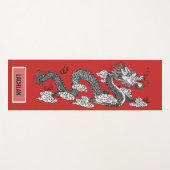 Chinese Draak op Rode Douanenaam Yogamat (Voorkant (horizontaal))