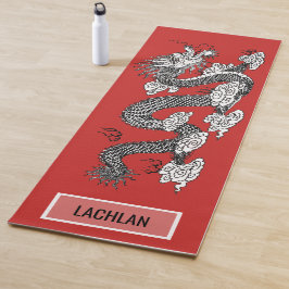 Chinese Draak op Rode Douanenaam Yogamat
