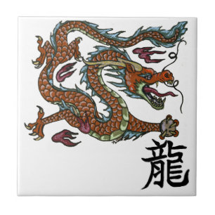 Chinese draak op Tile Tegeltje
