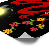 Chinese draak - opvallend poster met maanlicht (Hoek)