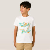 Chinese draak (oranje aqua) t-shirt (Voorkant volledig)