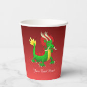Chinese Draak Papieren Bekers (Achterkant)