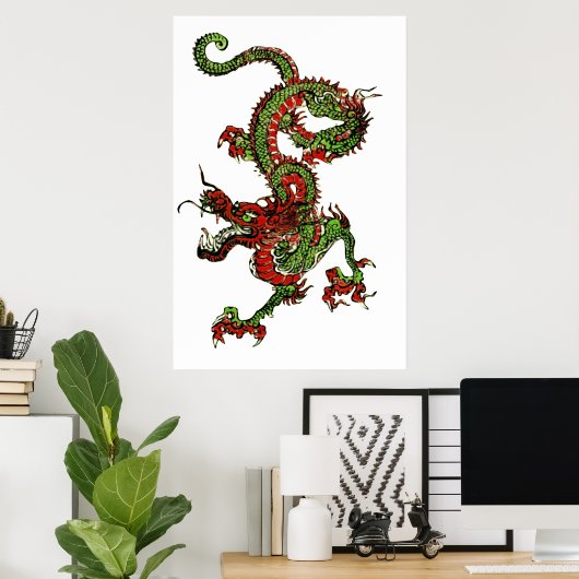 Chinese draak poster (Thuiskantoor)