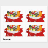 chinese draak rechthoekige sticker (Vel)