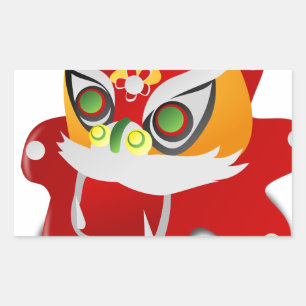 chinese draak rechthoekige sticker