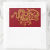 Chinese draak rechthoekige sticker (Tas)