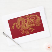 Chinese draak rechthoekige sticker (Envelop)