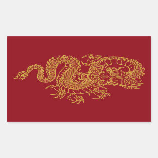 Chinese draak rechthoekige sticker