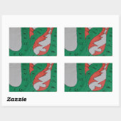 Chinese draak rechthoekige sticker (Vel)