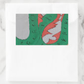 Chinese draak rechthoekige sticker (Tas)