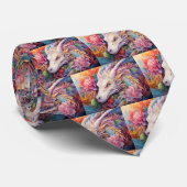 Chinese Draak Regenboog Patroon Stropdas (Opgerold)