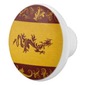 Chinese draak, rode draak, Fantasy, mythologie Keramische Knop (Rechts)