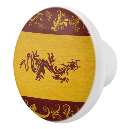 Chinese draak, rode draak, Fantasy, mythologie Keramische Knop (Rechts)