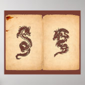 Chinese draak, rode draak, Fantasy, mythologie Poster (Voorkant)