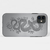 Chinese draak, roestvrij staaleffect Case-Mate iPhone case (Achterkant (horizontaal))
