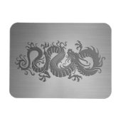 Chinese draak, roestvrij staaleffect magneet (Horizontaal)