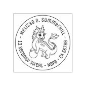 Chinese Draak Ronde Adres Rubberstempel (Afrduk)