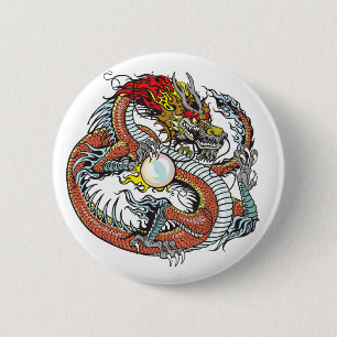 chinese draak ronde button 5,7 cm