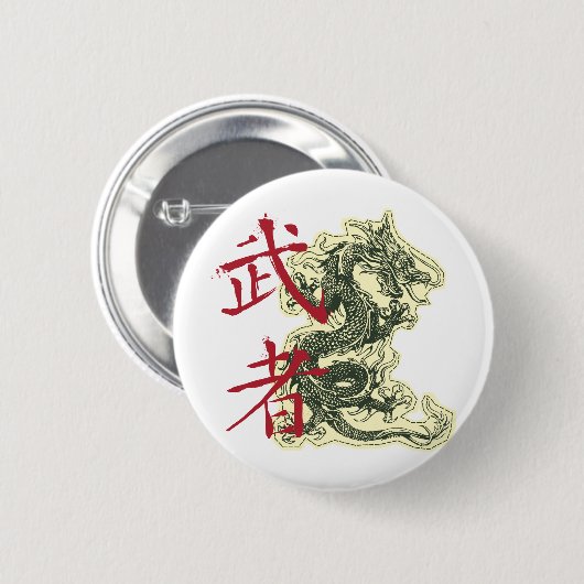 Chinese draak ronde button 5,7 cm (Voorkant /achterkant)