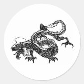 Chinese draak ronde sticker (Voorkant)