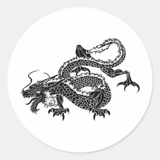 Chinese draak ronde sticker (Voorkant)