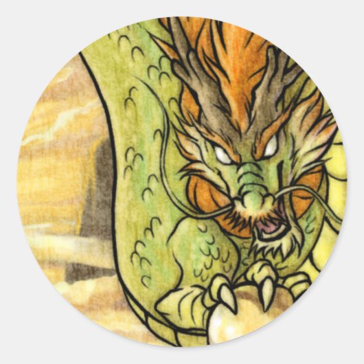 Chinese draak ronde sticker (Voorkant)