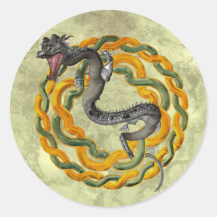 Chinese draak ronde sticker