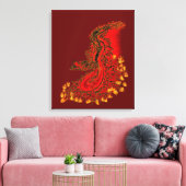Chinese Draak rood en goud ontwerp Canvas Afdruk (Insitu (Woonkamer))