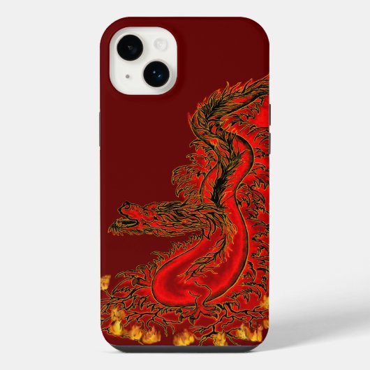 Chinese Draak rood en goud ontwerp iPhone Hoesje (Achterkant)