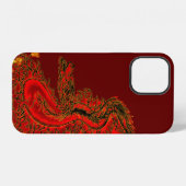 Chinese Draak rood en goud ontwerp iPhone Hoesje (Achterkant horizontaal)