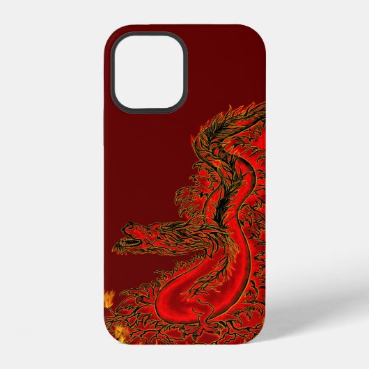 Chinese Draak rood en goud ontwerp iPhone Hoesje (Achterkant)