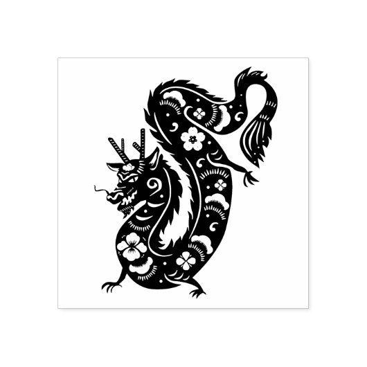 Chinese draak rubberstempel (Afrduk)