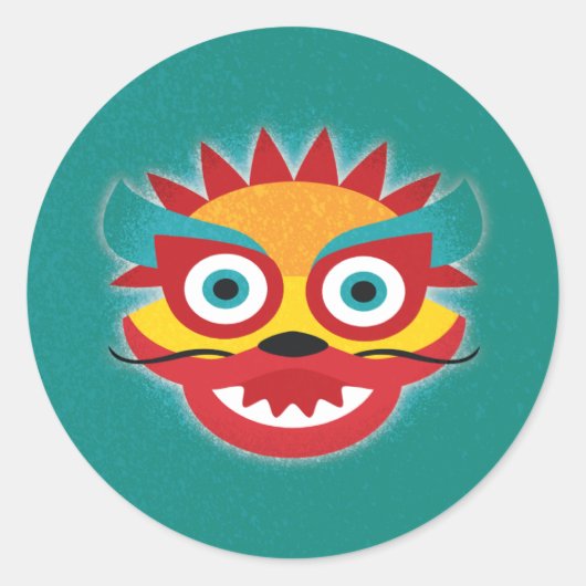 Chinese Draak Succes Nieuwjaar Ronde Sticker (Voorkant)