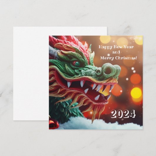 Chinese draak symbool 2024 kaart (Voorkant / Achterkant)