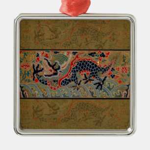 Chinese Draak Symbool Antiek Aziatisch Metalen Ornament