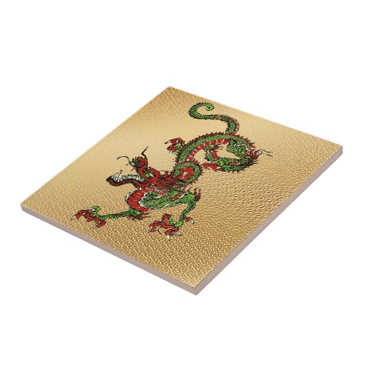 Chinese draak tegeltje (Zijkant)