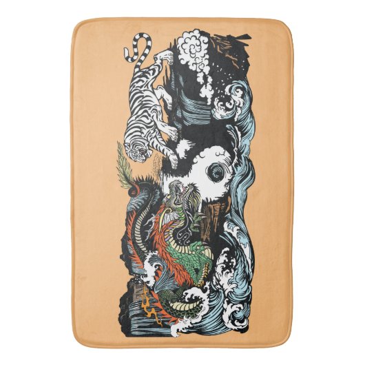 Chinese draak tegen tijger badmat (Voorkant Verticaal)