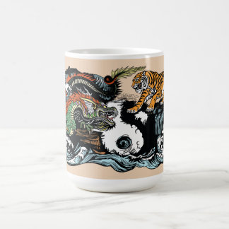 Chinese draak tegen tijgerkoffie-Mok Koffiemok