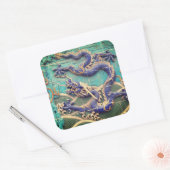 Chinese draak vierkante sticker (Envelop)