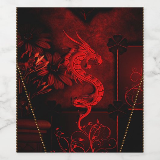 Chinese draak wijn etiket (Enkel label)