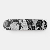 Chinese draak; zwart en wit persoonlijk skateboard (Horizontaal)