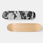 Chinese draak; zwart en wit persoonlijk skateboard (Horizontaal)