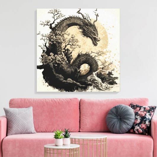 Chinese dragon 2 canvas afdruk (Insitu (Woonkamer))