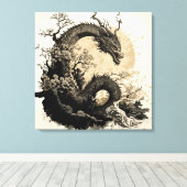 Chinese dragon 2 canvas afdruk (Insitu (Houten vloer))