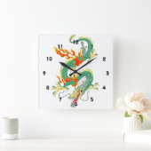 Chinese dragon acrylwand vierkante klok (Huis)