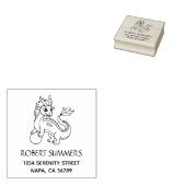 Chinese Dragon Address Rubberstempel (Gestempeld)