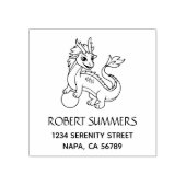 Chinese Dragon Address Rubberstempel (Afrduk)