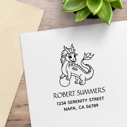 Chinese Dragon Address Rubberstempel